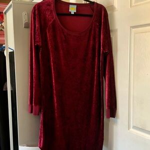 C&C California Burgundy Velour Dress Size Large